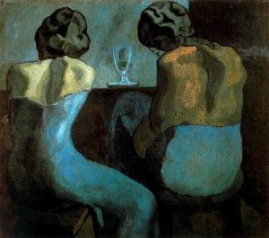 Two women sitting at a bar, (1902), Picasso.              